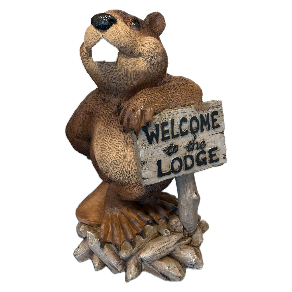 Pine Ridge Welcome To The Lodge Beaver Yard Sign – Funny Animal Garden Yard Decor, Cabin Porch Decoration, Outdoor Lawn Ornament, Home & Garden Decoration, 17
