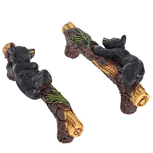 Black Bear Cabinet Knobs And Pulls Set of 2 - Wildlife Cabinet Pulls Animal Dresser Knobs for Kids - Bear Drawer Knobs Kitchen Cabinets Black Bear Hardware - Dresser Knobs for Boys Nursery