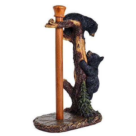 Paper Towel Holder For Kitchen Counter - Black Bear Decor For Home Counter Top Paper Towel Holder - Bear Decoration Table Paper Towel Holder - Country Cabin Decor Gifts