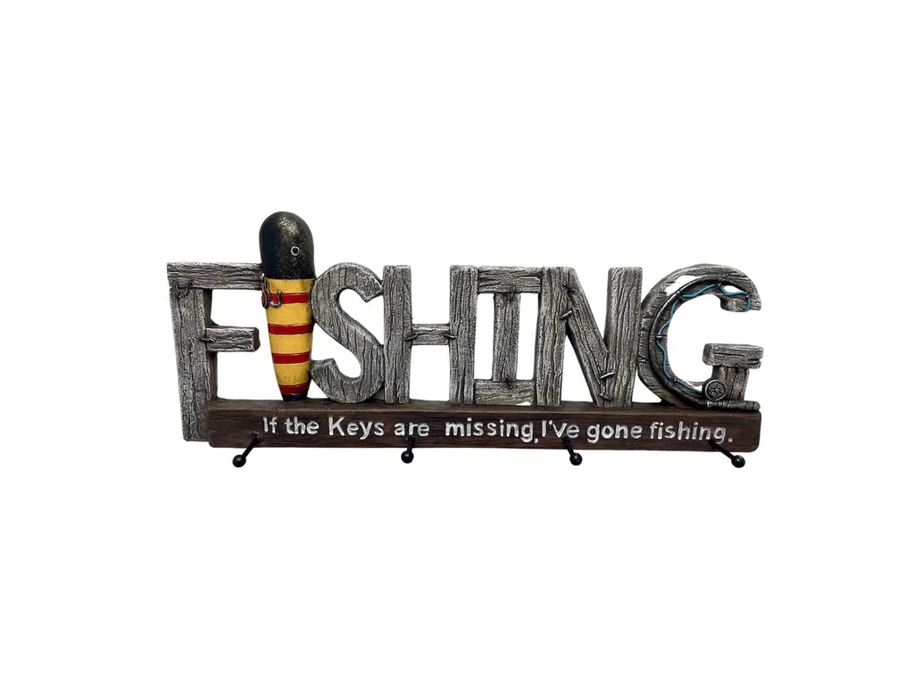 Pine Ridge Fishing Key Hanger - Wall Mounted Key Hook, Lake House Key