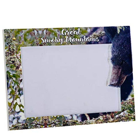 Great Smoky Mountains Picture Frame - Black Bear Picture Frame Home Decor Photo - Family Picture Frame With Easel Stand Modern Rustic Desk Picture Frame for Dad, Mom, Sister, Friends and Couples
