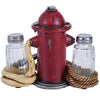 Glass Salt and Pepper Shakers - Fire Hydrant Hose Salt and Pepper with Holder for Kitchen - Simple Salt and Pepper Shakers with Lids - Rustic Salt and Pepper Caddy Spices and Seasonings Set