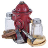 Glass Salt and Pepper Shakers - Fire Hydrant Hose Salt and Pepper with Holder for Kitchen - Simple Salt and Pepper Shakers with Lids - Rustic Salt and Pepper Caddy Spices and Seasonings Set