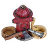 Glass Salt and Pepper Shakers - Fire Hydrant Hose Salt and Pepper with Holder for Kitchen - Simple Salt and Pepper Shakers with Lids - Rustic Salt and Pepper Caddy Spices and Seasonings Set
