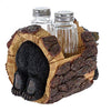 Black Bear Salt and Pepper Shakers - Blackbear in a Log Spices and Seasonings Set Table Decor - Glass Salt and Pepper Shakers Rustic Wilderness Home Decor - Salt and Pepper Table Set