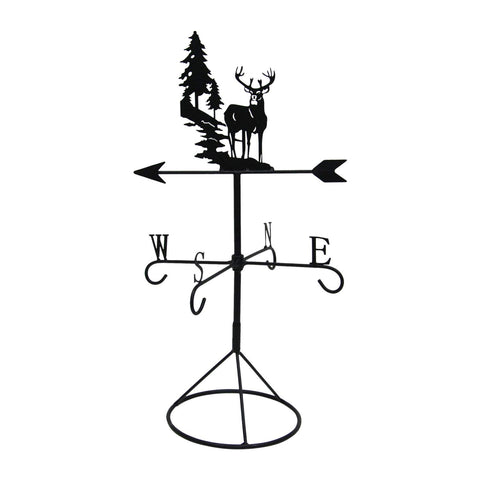 Pine Ridge Deer Silhouette Mug Tree Weather Vane Home Decor, Farmhouse Metal Stand Coffeetree For Mugs - Coffeeholders For Countertop Organizer For Kitchen