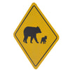 Pine Ridge Bear Silhouette Yellow Caution Sign - Reflective Animal Road Signage, Safety Warning for Indoor and Outdoor 9”