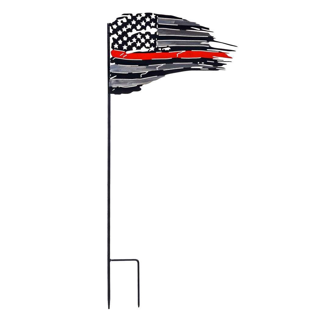 METAL RED LINE FLAG (W/ YARD STAKE)