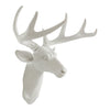 White Medium Wall Mount Hanging Deer Head and Antlers