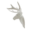 White Medium Wall Mount Hanging Deer Head and Antlers