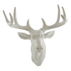 White Medium Wall Mount Hanging Deer Head and Antlers