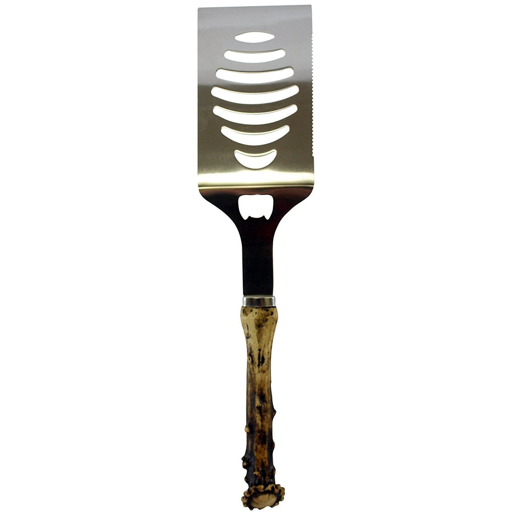 Pine Ridge Deer Antler Kitchen Spatula With Beer Bottle Opener, Heavy