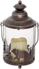 Bear LED Candle Lantern Lights Decorative - LG Round Glass Holder Table top & Hanging Lantern for Indoor Outdoor by Pine Ridge | 3AAA Battery Operated | Flameless | Halloween and Christmas