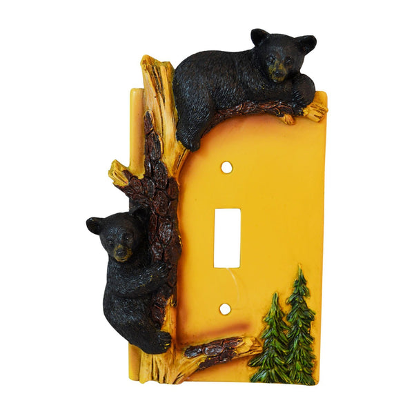 Black Bear Climbing Tree Switch Cover Home Decor