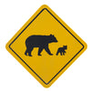 Pine Ridge Bear Silhouette Yellow Caution Sign - Reflective Animal Road Signage, Safety Warning for Indoor and Outdoor 9”