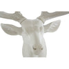 White Medium Wall Mount Hanging Deer Head and Antlers