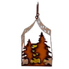 METAL CABIN SHAPED LANTERN (BEAR SCENE)