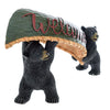 Black Bear Canoe Wildlife Welcome Sign - Welcome Table Decor Bear Decorations for Cabin - Bear in Canoe Welcome Sign for Desk Rustic Bear Decor for the Home - Housewarming Gifts for Women