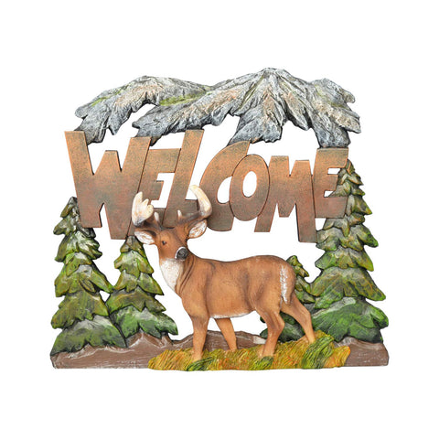 Pine Ridge Deer Welcome Wall Art - Deer Wall Signs For Home Cabin And Lodge