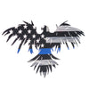 Pine Ridge American Flag Blue Line Eagle Metal Wall Sign, US Blue White Blue Eagle Patriotic Country Indoor Outdoor Use Home Decor Art 16”