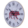 MDF CLOCK (Bear/ Buffalo Plaid Print)