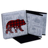 Pine Ridge Collapsible Storage Ottoman Plaid Bear - Foot Rest Stool, Folding Toy Chest, Compact Cube With Lid