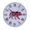 MDF CLOCK (Bear/ Buffalo Plaid Print)