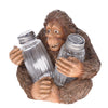 Pine Ridge Bigfoot Sasquatch Salt And Pepper Shaker - Two Glass Shakers, Bigfoot Holder Caddy For Spices And Seasonings, For Kitchen, Dining or Table Decor