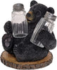 Black Bear Salt and Pepper Shakers - Sitting Blackbear in a Log Spices and Seasonings Set - Glass Salt and Pepper Shakers Home Decor Salt and Pepper Table Set