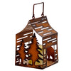 METAL CABIN SHAPED LANTERN (BEAR SCENE)