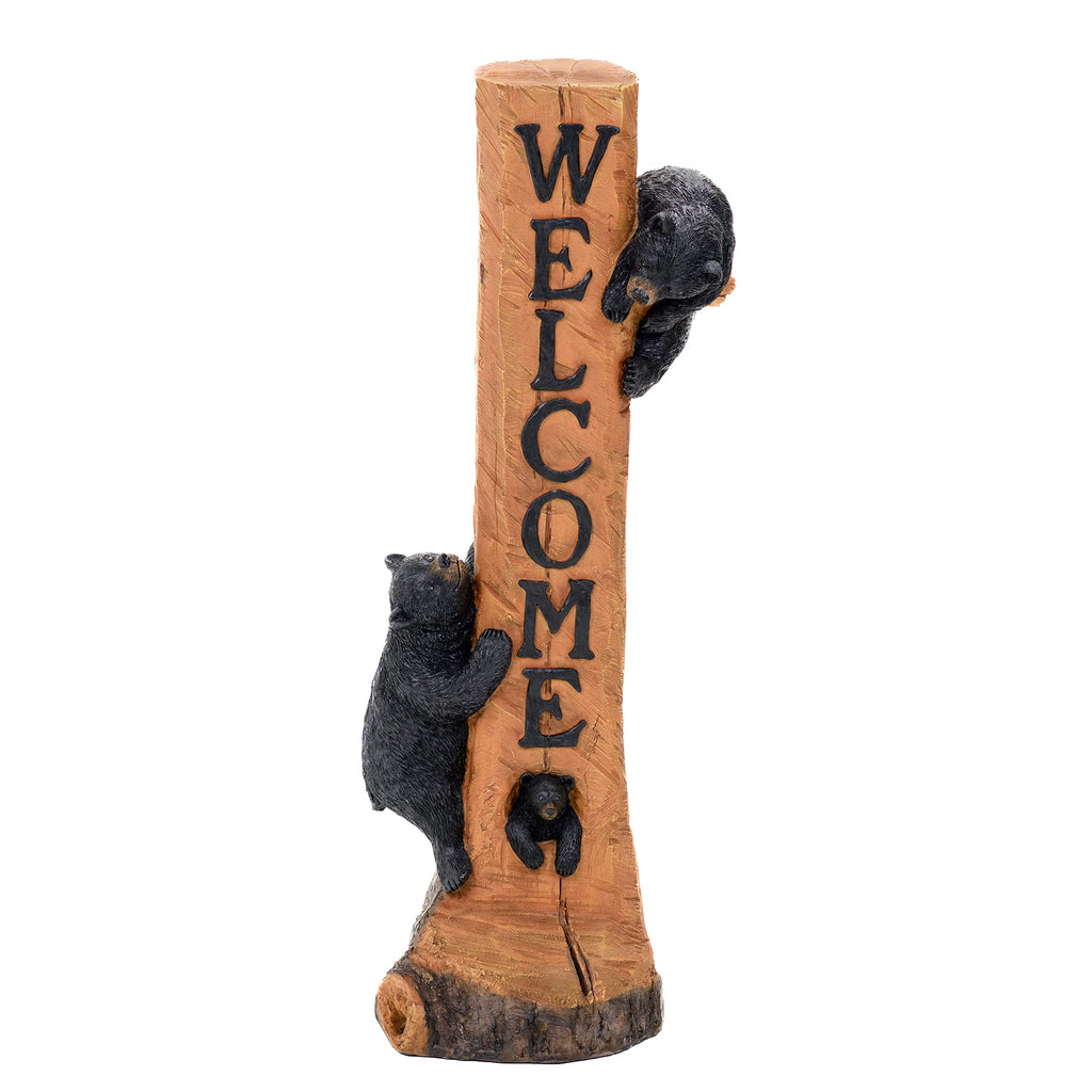 Vertical Kitchen Signs Wall Decor - Black Bear Welcome Home Sign Outdoor Wall Hangings Decor - Black Bear Decor House Welcome Sign Home Gifts for Family Wall Plaque - Black Bear Wall Decoration 27