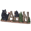 Pine Ridge Black Bear Tabletop Cabin Figurine, Resin Crafted Animal Themed Cubs Home Decor, Rustic Wildlife Accent For All Occasions, 4”