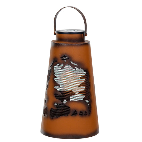 Pine Ridge Bear Solar Lantern - Outdoor Hanging Lantern, Garden Lights Decorative Solar Powered Lanterns, 15 Inch Solar Lantern Lights