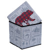 Pine Ridge Collapsible Storage Ottoman Plaid Bear - Foot Rest Stool, Folding Toy Chest, Compact Cube With Lid