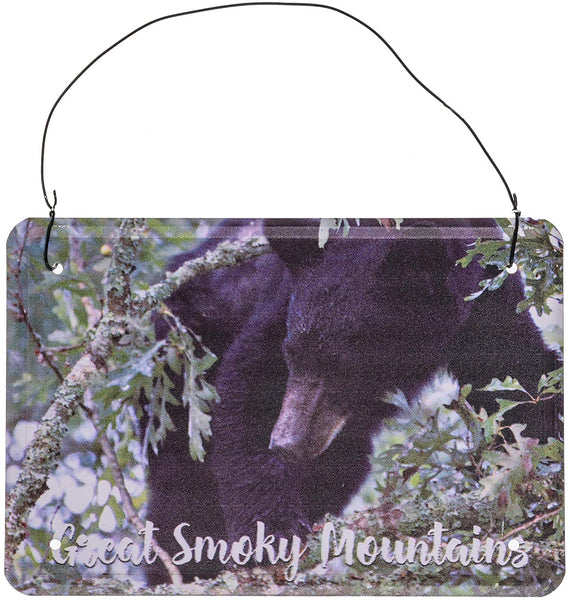 Great Smoky Mountains Black Bear Metal Post Card - Animal Postcards Wall Hanging Vintage Postcards USA - Greetings From Smokey The Bear Post Card