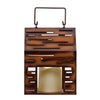 METAL CABIN SHAPED LANTERN (BEAR SCENE)