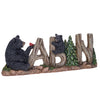 Pine Ridge Black Bear Tabletop Cabin Figurine, Resin Crafted Animal Themed Cubs Home Decor, Rustic Wildlife Accent For All Occasions, 4”