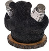 Black Bear Salt and Pepper Shakers - Sitting Blackbear in a Log Spices and Seasonings Set - Glass Salt and Pepper Shakers Home Decor Salt and Pepper Table Set