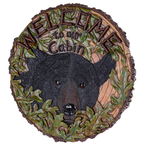 Round Welcome to Our Cabin Wall