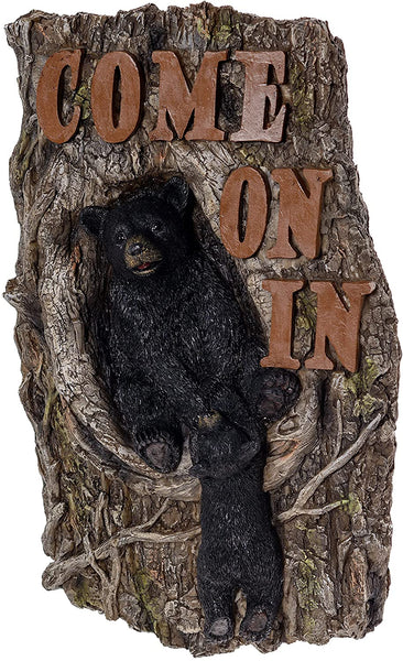 BEAR COME ON IN WALL PLAQUE