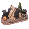 Pine Ridge Black Bear Figurines- Black Bears Camping Figurine For Cabin And Home Decor, Resin Statue Decorations