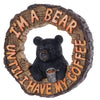 Pine Ridge Black Bear I'M A Bear Until I Have My Coffee Wall Art Home Decor, Modern Wildlife Animal Wall Hanging