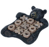 Black Bear Tic Tac Toe Tabletop Game - Tic Tac Toe Decorative Game Teddy Bear Black Rustic Wilderness Home Decor - Indoor Recreational Games Black Bear Decor