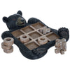 Black Bear Tic Tac Toe Tabletop Game - Tic Tac Toe Decorative Game Teddy Bear Black Rustic Wilderness Home Decor - Indoor Recreational Games Black Bear Decor