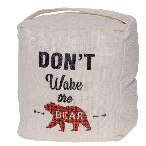 Don't Wake The Bear Door Stop - Cute Animal Door Stopper Home Decor - Decorative Door Stops for Bear Lover