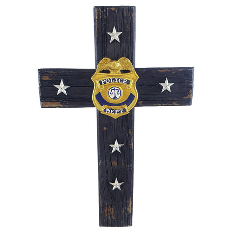 Policeman Police Officer Christian Cop Wall Cross Badge