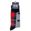 Pine Ridge Black Bear Paw Socks - Animal Print Crew Socks for Men and Women - Lightweight and Comfortable Fit Fashion Socks (Gray and Plaid)