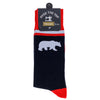Pine Ridge White Bear Paw Socks - Animal Print Crew Socks for Men and Women - Lightweight and Comfortable Fit Fashion Socks (Black and Red Plaid)