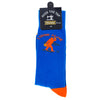 Pine Ridge Bigfoot Sasquatch Socks - I Drink Alone Crew Socks for Men and Women - Lightweight and Comfortable Fit Fashion Socks (Blue)