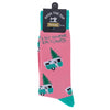 Pine Ridge I Go Where I am Towed Socks - Camper Crew Socks for Men and Women - Lightweight and Comfortable Fit Fashion Socks (Pink)